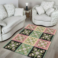 Seamless Pattern Maile and Pikake Lei Area Rug Squares Maile Leaf - Polynesian Pride