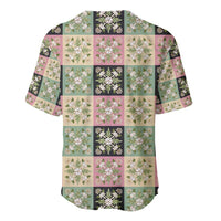 Seamless Pattern Maile and Pikake Lei Baseball Jersey Squares Maile Leaf - Polynesian Pride