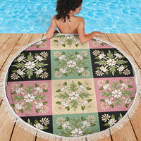 Seamless Pattern Maile and Pikake Lei Beach Blanket Squares Maile Leaf - Polynesian Pride