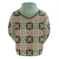 Seamless Pattern Maile and Pikake Lei Hoodie Squares Maile Leaf - Polynesian Pride