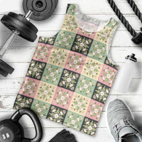 Seamless Pattern Maile and Pikake Lei Men Tank Top Squares Maile Leaf - Polynesian Pride
