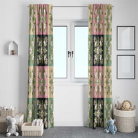 Seamless Pattern Maile and Pikake Lei Window Curtain Squares Maile Leaf - Polynesian Pride