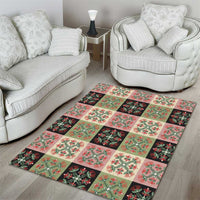 Seamless Pattern Pikake Lei Area Rug Floral Squares Pikake - Polynesian Pride