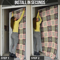 Seamless Pattern Pikake Lei Door Cover Floral Squares Pikake - Polynesian Pride