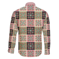 Seamless Pattern Pikake Lei Family Matching Off The Shoulder Long Sleeve Dress and Hawaiian Shirt Floral Squares Pikake - Polynesian Pride