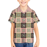 Seamless Pattern Pikake Lei Hawaiian Shirt Floral Squares Pikake - Polynesian Pride