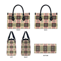 Seamless Pattern Pikake Lei Leather Bag Floral Squares Pikake - Polynesian Pride