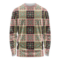 Seamless Pattern Pikake Lei Long Sleeve Shirt Floral Squares Pikake - Polynesian Pride