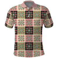 Seamless Pattern Pikake Lei Polo Shirt Floral Squares Pikake - Polynesian Pride