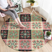 Seamless Pattern Pikake Lei Round Carpet Floral Squares Pikake - Polynesian Pride