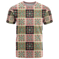 Seamless Pattern Pikake Lei T Shirt Floral Squares Pikake - Polynesian Pride