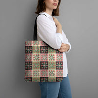 Seamless Pattern Pikake Lei Tote Bag Floral Squares Pikake - Polynesian Pride