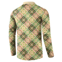 Seamless Pattern Puakenikeni and Kalo Button Sweatshirt - Polynesian Pride