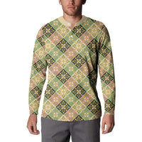 Seamless Pattern Puakenikeni and Kalo Button Sweatshirt - Polynesian Pride