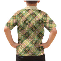 Seamless Pattern Puakenikeni and Kalo Family Matching Mermaid Dress and Hawaiian Shirt - Polynesian Pride