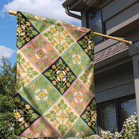 Seamless Pattern Puakenikeni and Kalo Garden Flag - Polynesian Pride