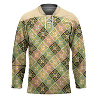 Seamless Pattern Puakenikeni and Kalo Hockey Jersey LT9 Unisex Beige - Polynesian Pride