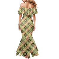 Seamless Pattern Puakenikeni and Kalo Mermaid Dress - Polynesian Pride