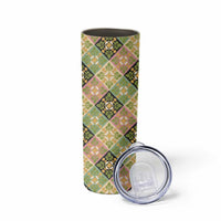 Seamless Pattern Puakenikeni and Kalo Skinny Tumbler - Polynesian Pride