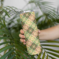 Seamless Pattern Puakenikeni and Kalo Skinny Tumbler - Polynesian Pride