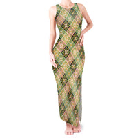 Seamless Pattern Puakenikeni and Kalo Tank Maxi Dress - Polynesian Pride