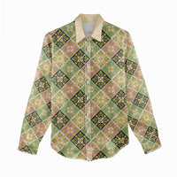 Seamless Pattern Puakenikeni and Kalo Women Casual Shirt - Polynesian Pride