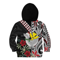 Hawaii Monk Seal Santa Kid Hoodie Hibiscus Kakau Pattern Mele Kalikimaka