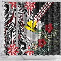 Hawaii Monk Seal Santa Shower Curtain Hibiscus Kakau Pattern Mele Kalikimaka