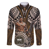 Samoa Warrior Family Matching Off Shoulder Maxi Dress and Hawaiian Shirt The Mighty Samoan Warrior Spirit