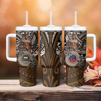 Samoa Warrior Tumbler With Handle The Mighty Samoan Warrior Spirit LT9 - Polynesian Pride