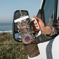 Samoa Warrior Tumbler With Handle The Mighty Samoan Warrior Spirit LT9 - Polynesian Pride