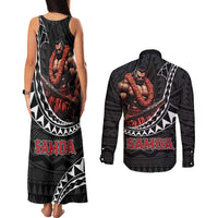 Samoan Pride Polynesian Tribal Warrior Couples Matching Tank Maxi Dress and Long Sleeve Button Shirt 685 Samoa Mo Samoa LT9 - Polynesian Pride