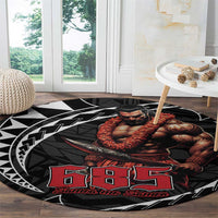 Samoan Pride Polynesian Tribal Warrior Round Carpet 685 Samoa Mo Samoa