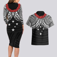 Samoan Tanoa Kava Bowl Ula Fala Couples Matching Long Sleeve Bodycon Dress and Hawaiian Shirt Polynesian Tribal Vibe