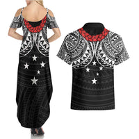 Samoan Tanoa Kava Bowl Ula Fala Couples Matching Summer Maxi Dress and Hawaiian Shirt Polynesian Tribal Vibe