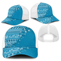 Fiji Marau na Kerisimasi Baseball Net Cap Aqua Tagimoucia Tapa Masi Tribal - Polynesian Pride