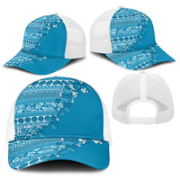 Fiji Marau na Kerisimasi Baseball Net Cap Aqua Tagimoucia Tapa Masi Tribal - Polynesian Pride