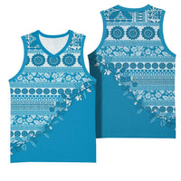 Fiji Marau na Kerisimasi Basketball Jersey Aqua Tagimoucia Tapa Masi Tribal - Polynesian Pride
