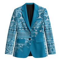 Fiji Marau na Kerisimasi Blazer Aqua Tagimoucia Tapa Masi Tribal - Polynesian Pride