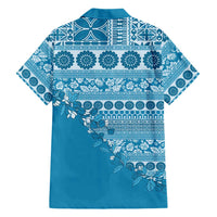Fiji Marau na Kerisimasi Family Matching Long Sleeve Bodycon Dress and Hawaiian Shirt Aqua Tagimoucia Tapa Masi Tribal LT9 - Polynesian Pride