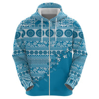 Fiji Marau na Kerisimasi Hoodie Aqua Tagimoucia Tapa Masi Tribal - Polynesian Pride
