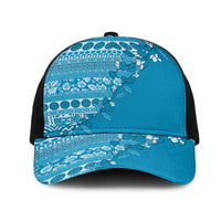 Fiji Marau na Kerisimasi Mesh Trucker Cap Aqua Tagimoucia Tapa Masi Tribal - Polynesian Pride