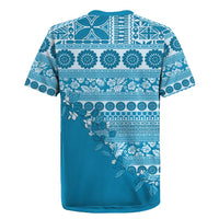 Fiji Marau na Kerisimasi Rugby Jersey Aqua Tagimoucia Tapa Masi Tribal - Polynesian Pride