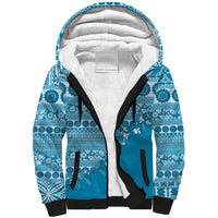 Fiji Marau na Kerisimasi Sherpa Hoodie Aqua Tagimoucia Tapa Masi Tribal - Polynesian Pride