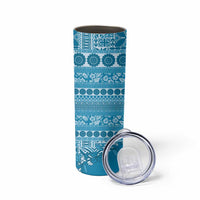 Fiji Marau na Kerisimasi Skinny Tumbler Aqua Tagimoucia Tapa Masi Tribal - Polynesian Pride