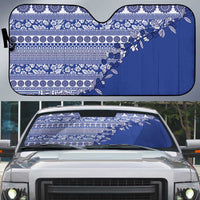 Fiji Marau na Kerisimasi Auto Sun Shade Blue Tagimoucia Tapa Masi Tribal - Polynesian Pride