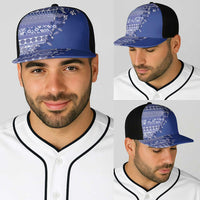 Fiji Marau na Kerisimasi Baseball Net Cap Blue Tagimoucia Tapa Masi Tribal - Polynesian Pride