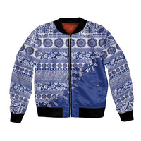 Fiji Marau na Kerisimasi Bomber Jacket Blue Tagimoucia Tapa Masi Tribal - Polynesian Pride