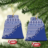 Fiji Marau na Kerisimasi Ceramic Ornament Blue Tagimoucia Tapa Masi Tribal - Polynesian Pride