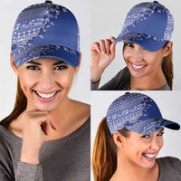 Fiji Marau na Kerisimasi Classic Cap Blue Tagimoucia Tapa Masi Tribal LT9 - Polynesian Pride